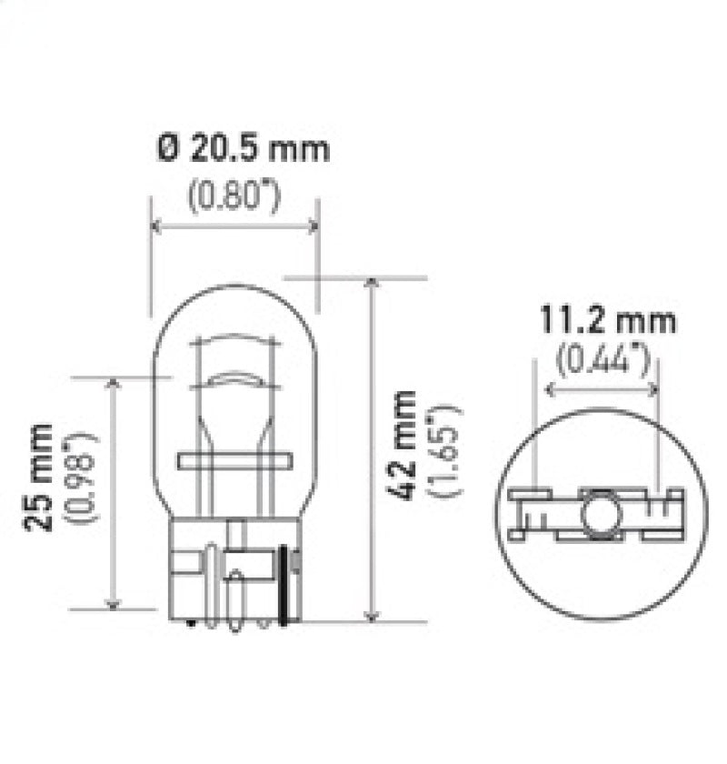 Hella Bulb 7443 12V 21/5W W3X16q T6.5