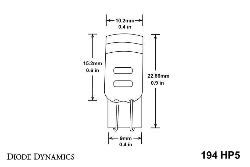 Diode Dynamics 194 LED Bulb HP5 LED - Amber (Single)